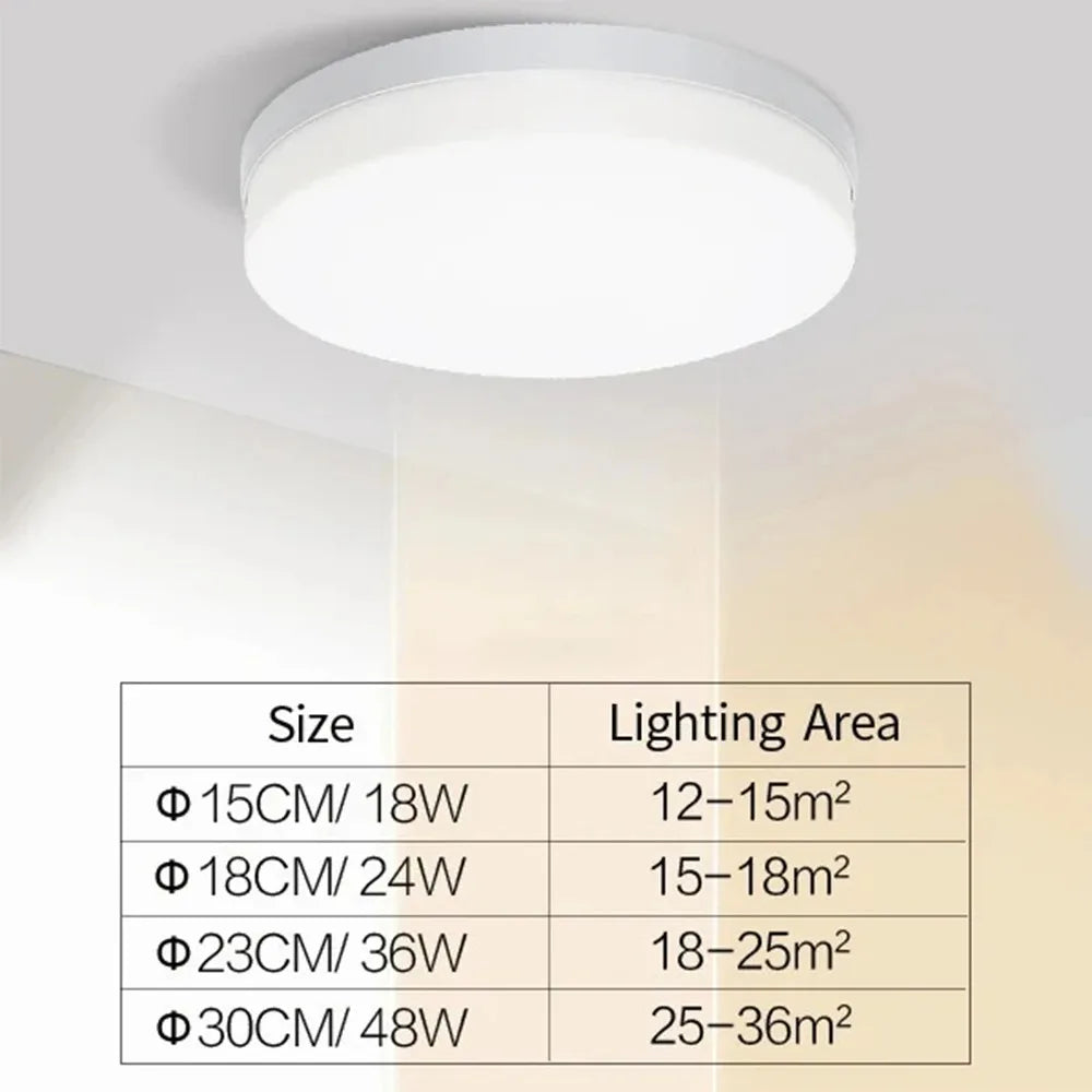 Living room circular LED ceiling light 110V 220V modern ceiling light 18W 24W 36W 48W bedroom light bathroom kitchen light