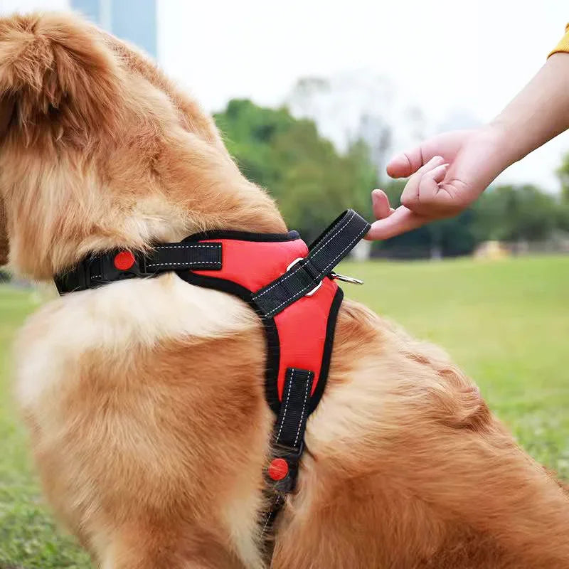 Dog Harness Vest Adjustable Pet Chest Strap Reflective Outdoor Training Dog Collars Harness Lead for Small Medium Large Dogs