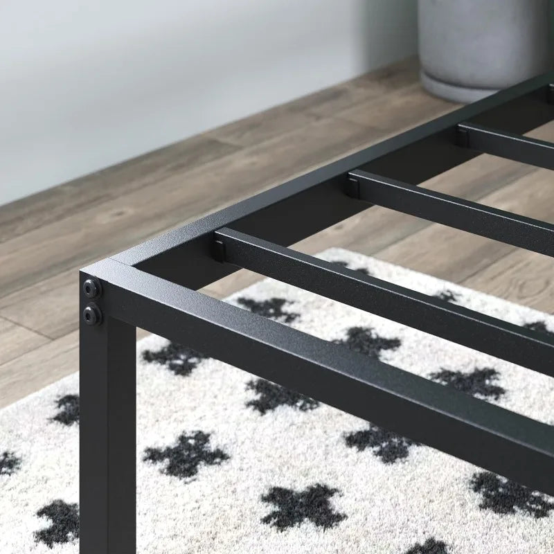 14 Inch Metal Platform Bed Frame / Mattress Foundation with Steel Slat Support / No Box Spring Needed / Easy Assembly