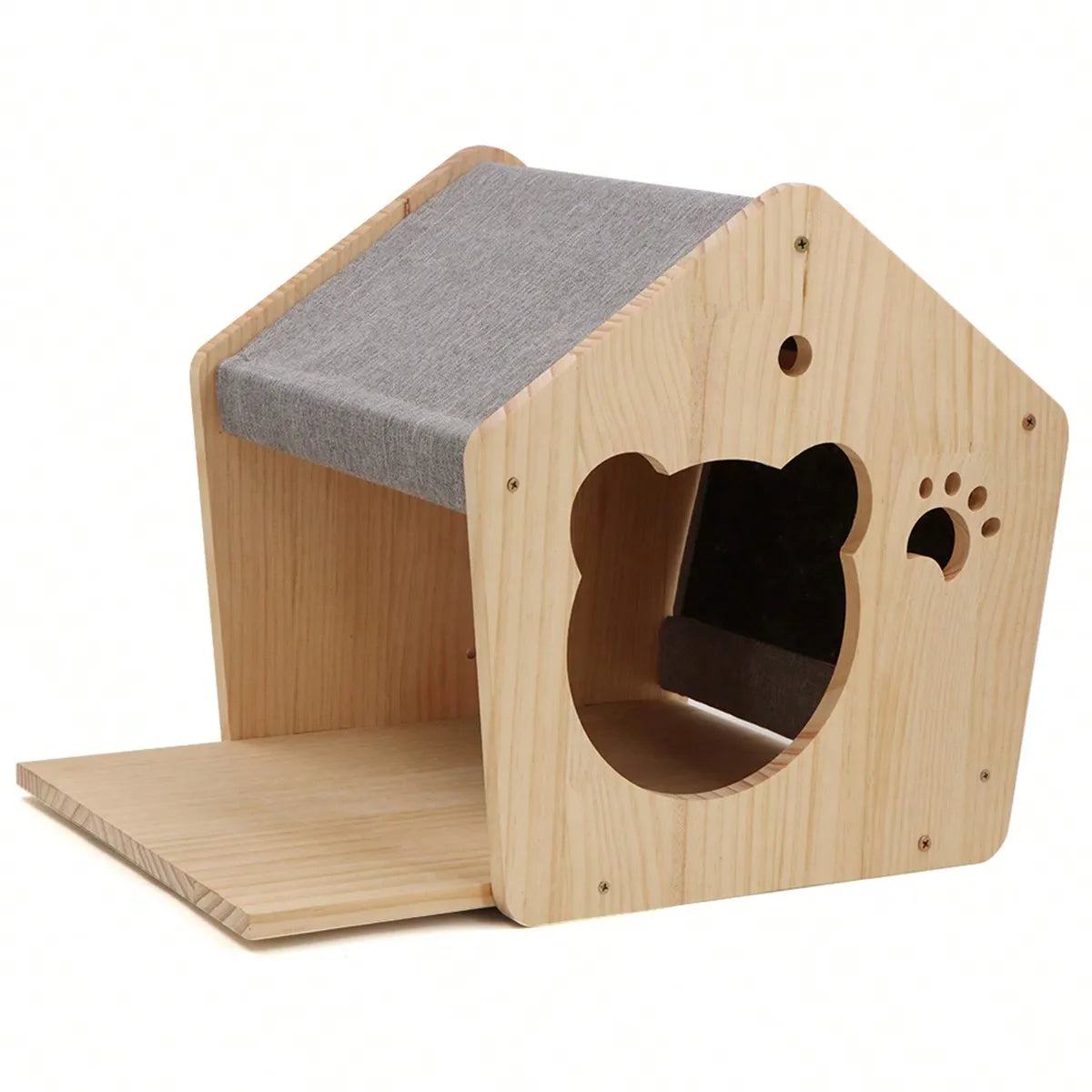 Wooden Cat House Climbing Floating Shelf Wall Mounted Kitten Villa for Sleeping and Resting Wall Furniture