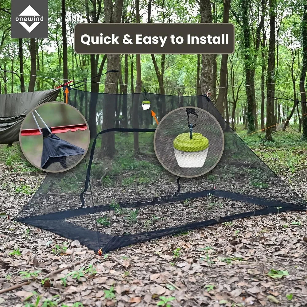 Camping Tarp Set Include Emergency Shelter, BugNet and Tent Footprint, Ripstop Silnylon with Silicone PU Coating Freight free