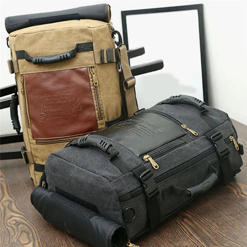 New Large Capacity Canvas Backpack For Men Travel Rucksack Fashion Shoulder Handbag Outdoor Travel Bag Male Rugzak Luggage Bag