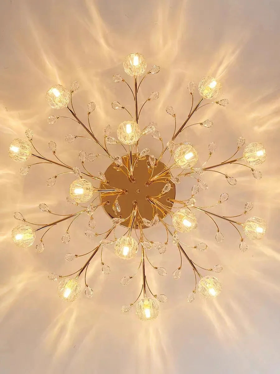 Modern LED Flower Ceiling Chandeliers Crystal Flowers Pendant Lamp Living Dining Room Home Decor Hanging Light Luster Fixtures