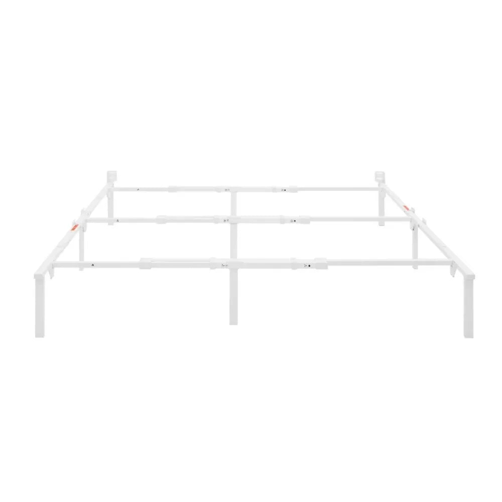 Mainstays 12" Adjustable Metal Platform Bed Frame, White, Twin - King bedframe bedroom furniture