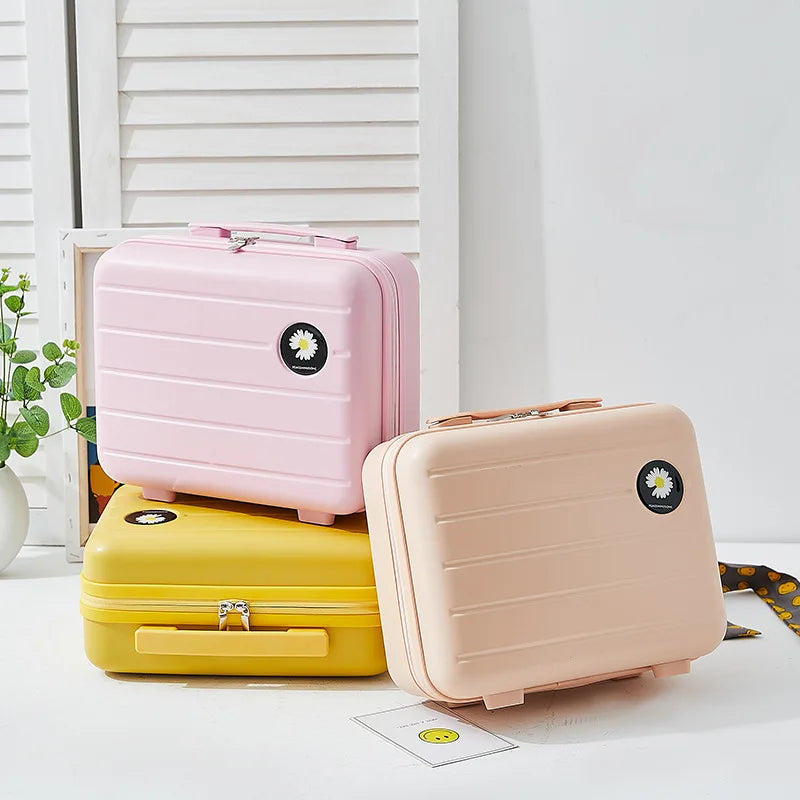 16 Inch Portable Hand Suitcase Travel Luggage Women Cosmetic Makeup Case Gift Box Child Student Storage Organizer Bag