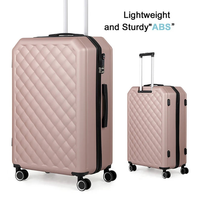 New 2023 Travel Luggage Rose Gold Suitcase Female 20-inch Boarding Mute Universal Wheel Lightweight Small Suitcase Male 24