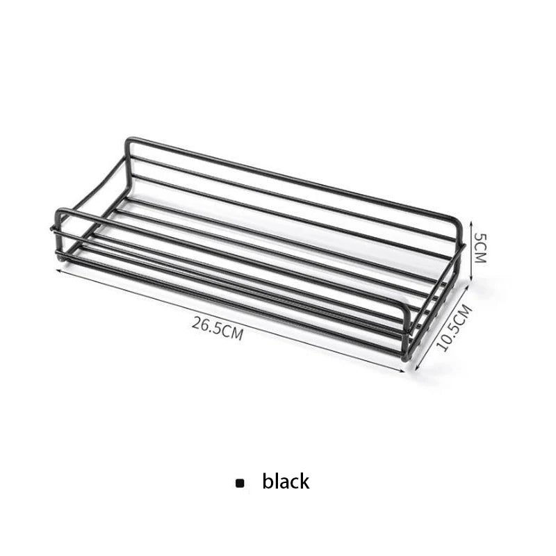 Japanese-style Wrought Iron Bathroom Shelf Wall-mounted Shower Gel Storage Rack Toilet Free Punch Toiletry Stand