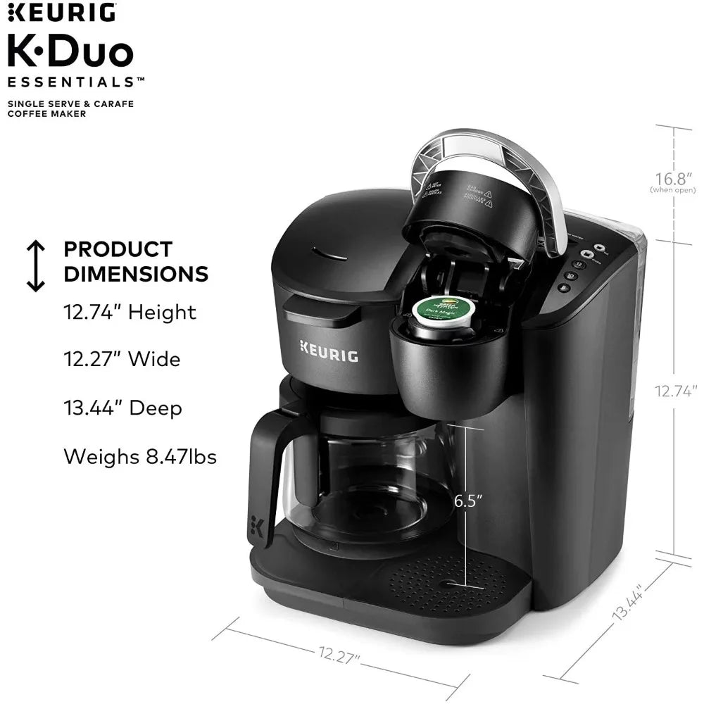 2023 New Keurig K-Duo Essentials Single-Serve K-Cup Pod Coffee Maker, Black