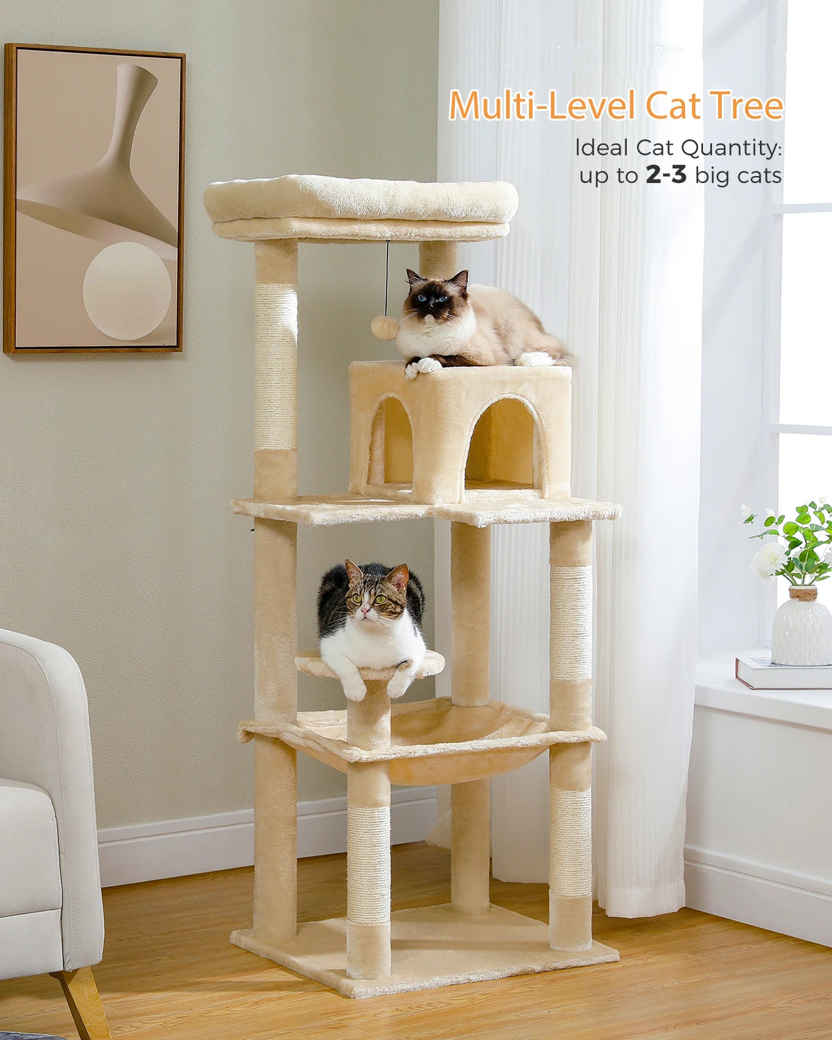 Free Shipping Multi-Level Cat Tree with Condo Cat Scrapers Cat Accessories gatos когтеточка для кошек игрушки для кошек когтеточ