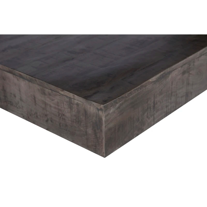 Charcoal Finish Solid Wood Low Profile Rough Coffee Table