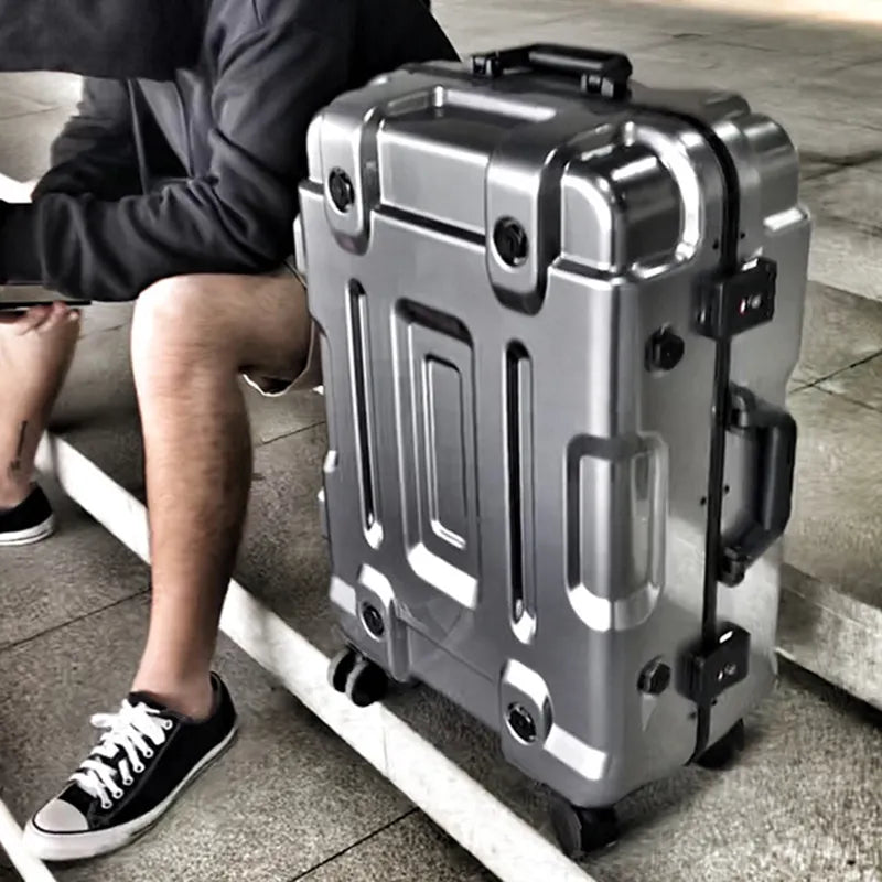 Personalized Luggage Men's Sturdy Thickened 28 Inch Trolley Box Silent Shockproof Universal Wheel Mounting Case Travel Suitcase