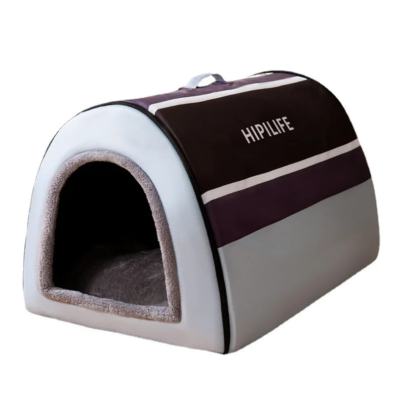 Removable Dog Warm House Washable Pet bed for Large Medium Dogs Travelling Portable Classic Design Pet House Sleeping Bed