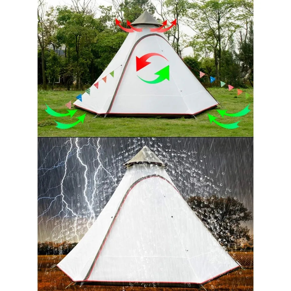 12'x10'x8'Dome Camping Tent 5-6 Person 4 Season Double Layers Waterproof Anti-UV Windproof Tents Family Outdoor Camping Tent