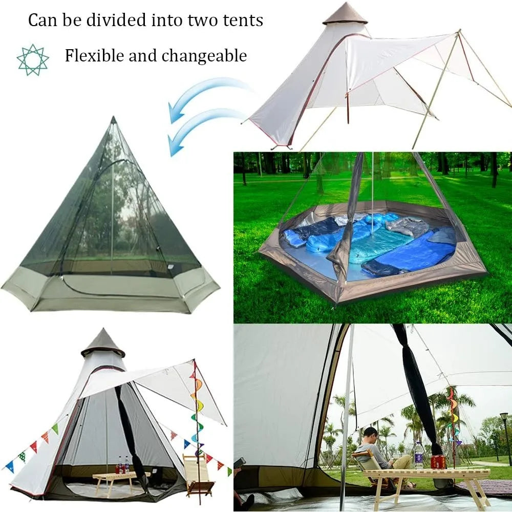 12'x10'x8'Dome Camping Tent 5-6 Person 4 Season Double Layers Waterproof Anti-UV Windproof Tents Family Outdoor Camping Tent