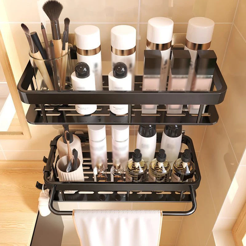 Bathroom Shelves Metal Shower Caddy No-drill Storage Shampoo Holder Toilet Rack Organizer Accessories