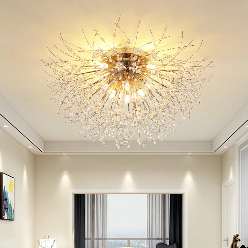 2023 Nordic Modern Dandelion Ceiling Light Crystal Light Romantic Bedroom Dining Room Living Room Firefly Fireworks Lighting