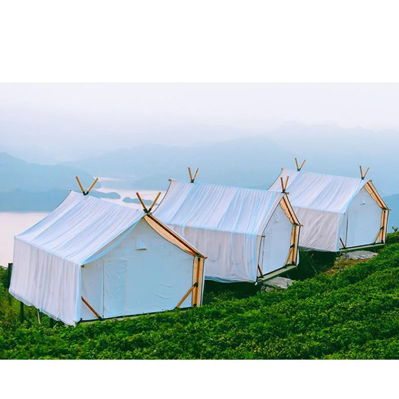 Outdoor Hotel Large Tent White Gauze Wedding Tent Resort Tourist Camp Camping Double-Layer Tent