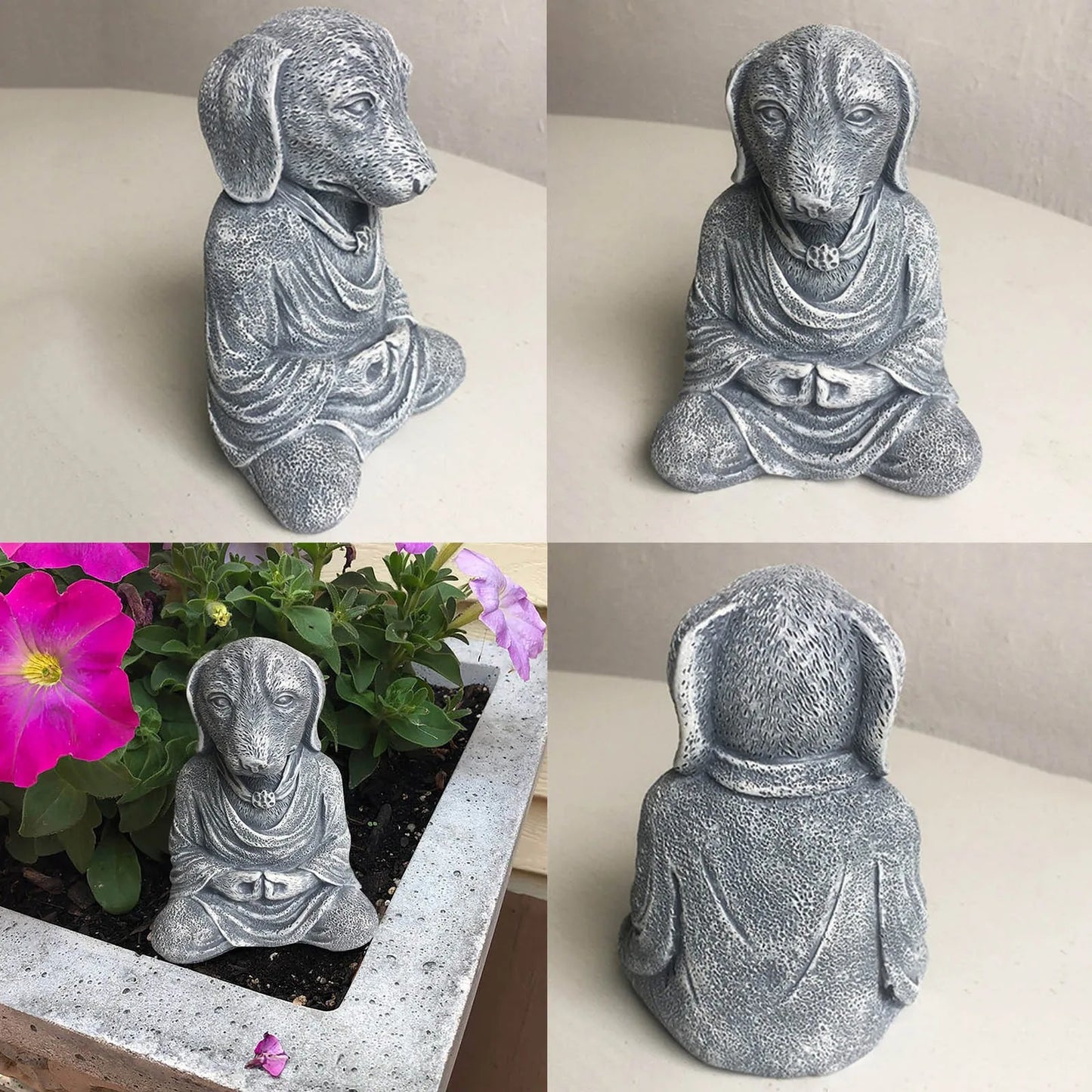 Yoga Pose Meditation Dog Cat Frog Statue Ornaments Waterproof Prayer Zen Bulldog Sculpture Crafts Garden Decoration Figurine