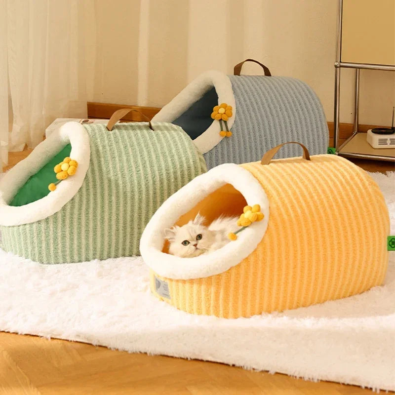 Winter Cozy Pet House Cats Soft Nest Kennel Sleeping Cave Cat Dog Kitty Warm Thickening Tents Bed For Small Medium Dogs Cats