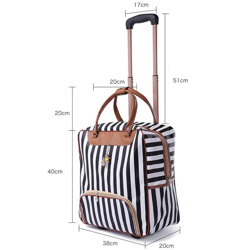 Fashion Women Travel Luggage Trolley Bag on Wheels Suitcase Business Boarding bag Travel Rolling Suitcase Bags