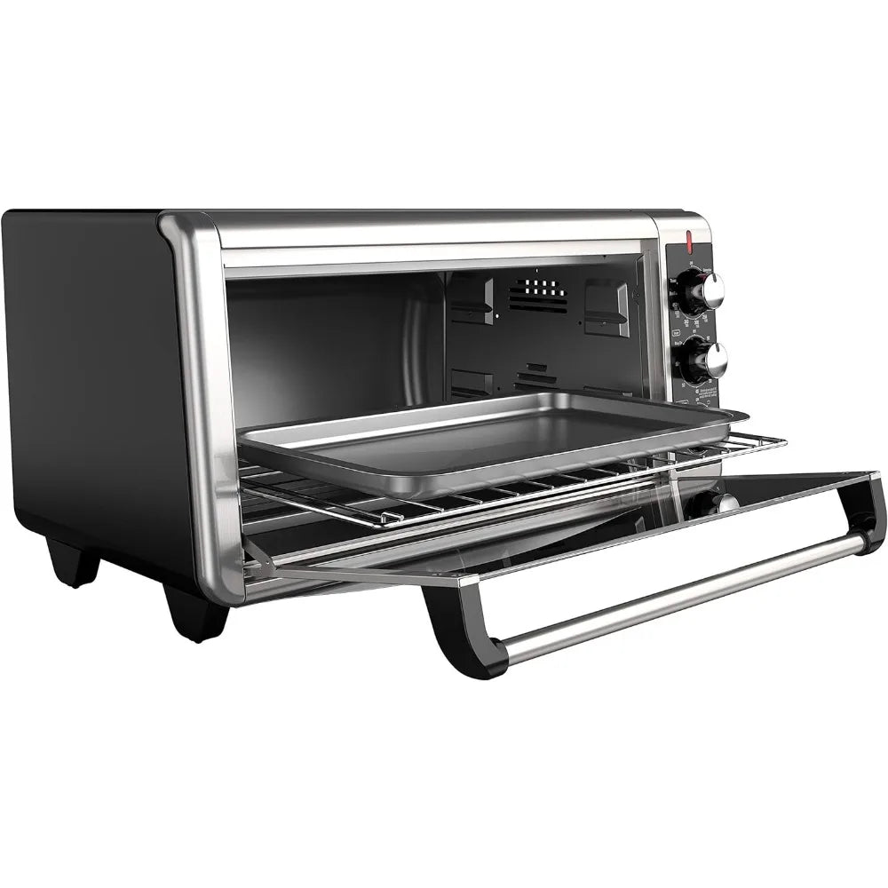 Slice Extra Wide Convection Countertop Toaster Oven, Includes Bake Pan, Broil Rack & Toasting Rack, Stainless Steel/Black