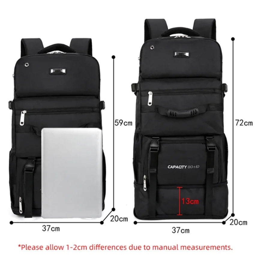 80L Large Travel Backpack Lightweight Climbing For Men Outdoor Camping Luggage Bags Expandable Trekking Backpack Bag Hiking Pack