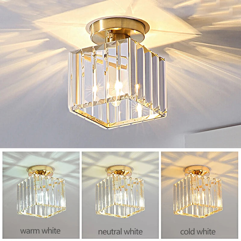 IRALAN Modern LED Aisle Lighting Corridor K9 Crystal Lamp Ceiling Lights Nordic Luxury Entrance Hall Creative Balcony Lamps 220V