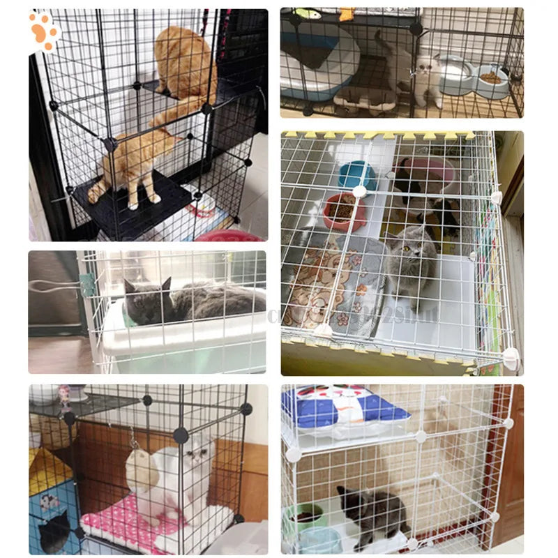 Multi-layer pet cage Foldable Pet Playpen Iron Fence Puppy Kennel House Puppy Kitten Space Dogs Supplies rabbits guinea pig Cage