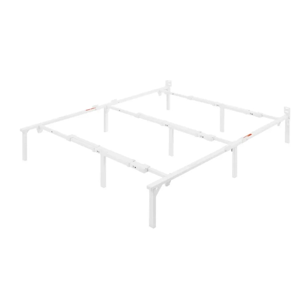 Mainstays 12" Adjustable Metal Platform Bed Frame, White, Twin - King bedframe bedroom furniture