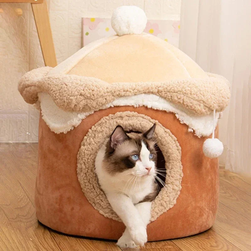 2023 Winter Cozy Pet House Dogs Soft Nest Kennel Sleeping Cave Cat Dog Puppy Warm Thickening Tents Bed Nest For Small Dogs Cats