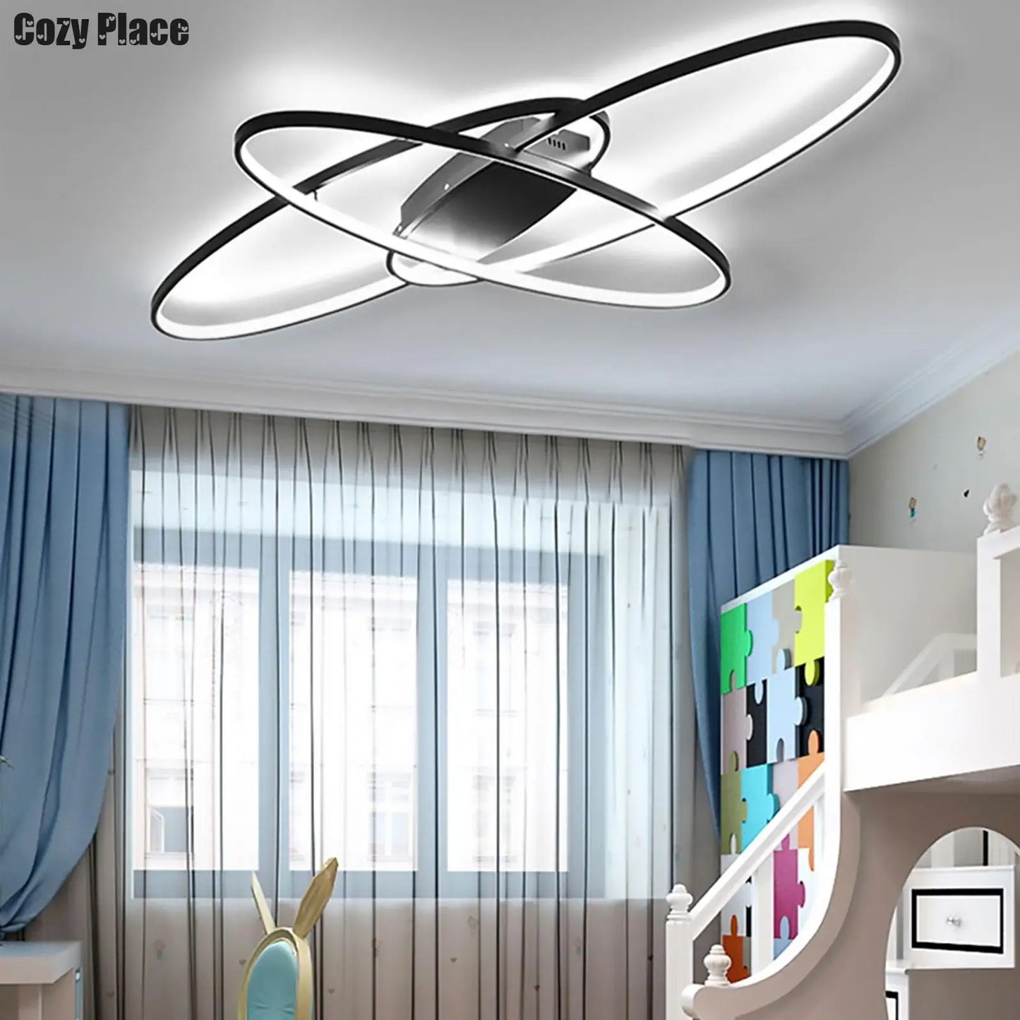 LED Ceiling Chandelier Ceiling Light LED Modern Geometric Home Decor Lighting Indoor Lamp Living Room Chandeliers Black/White