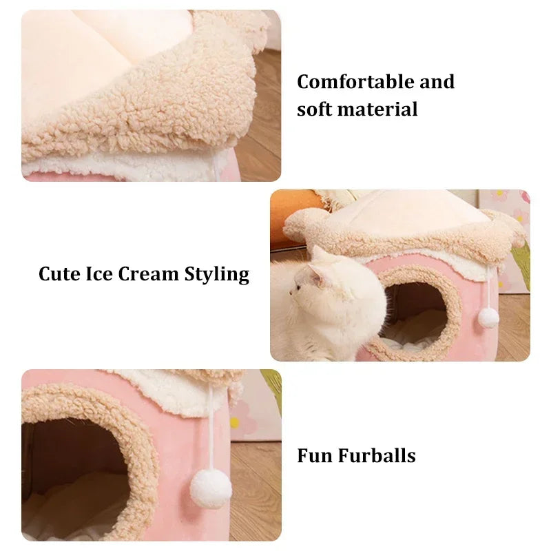 2023 Winter Cozy Pet House Dogs Soft Nest Kennel Sleeping Cave Cat Dog Puppy Warm Thickening Tents Bed Nest For Small Dogs Cats