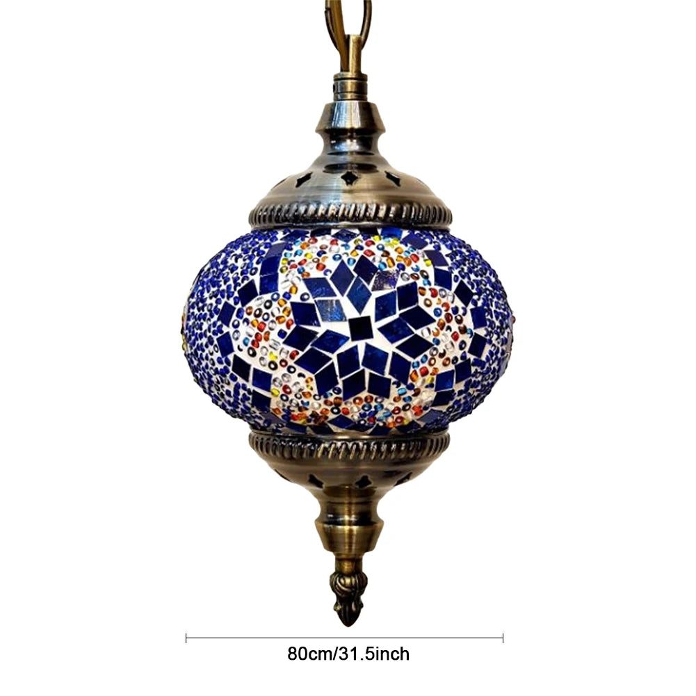 Decorative Glass Globe Fixture E27 Bar Restaurant Mediterranean Pendant Light Exotic Turkish Style Classical Homestay Chandelier