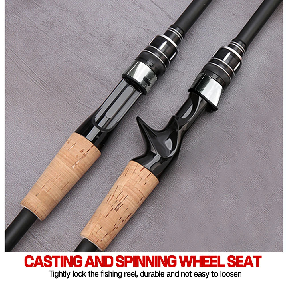 Baitcasting Lure Fishing Rod Spinning Telescopic 8g-25g Wooden Handle Carbon Casting Fishing Tackle Professional Light-weight