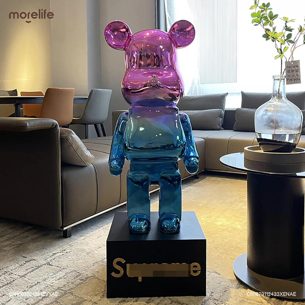 Creative Gradient Electroplated Violent Bear Brick Sculpture Modern Living Room TV Cabinet Bearbrick Statue Decoration Pendant