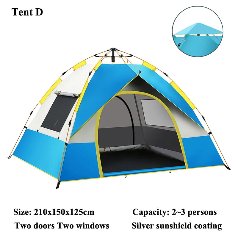 Outdoor Camping Tent Quick Automatic Opening Waterproof Sunshield Build-free Picnic Shelter Family Beach Large Space