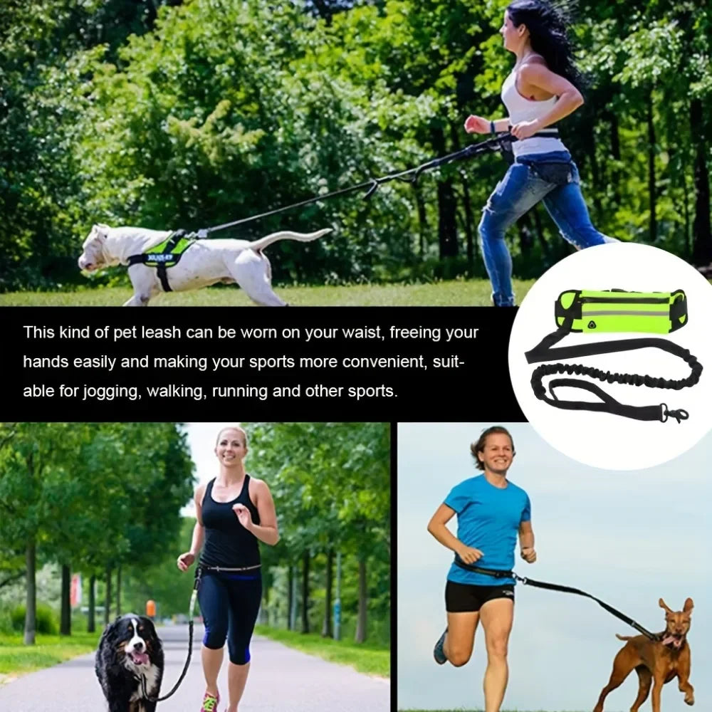 Pet Supplies Fanny Pack Walking Dog Leash Reflective Hands-Free Dog Leash with Adjustable Waist Belt and Bag Outdoor Running