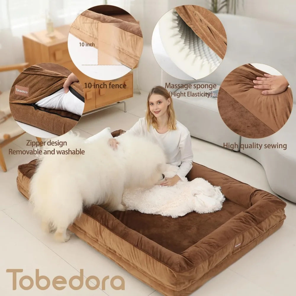 Foldable Human Dog Bed Suitable for People Folding Bed With Mattress Extra Large Adult Dog Bed Large Mattress Puppy Pet Beds Big