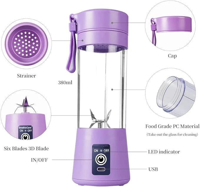 Small Portable Electric Juicer Cup Automatic Juice Cup USB Rechargeable Handheld Smoothie Food Processor blenders for kitchen