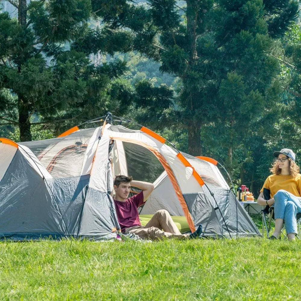 3/6-Person Tent Rainfly, Double Layer, Large Mesh Windows & Mesh Roof,Dome Camping Tent-13.5' x 7' Freight free