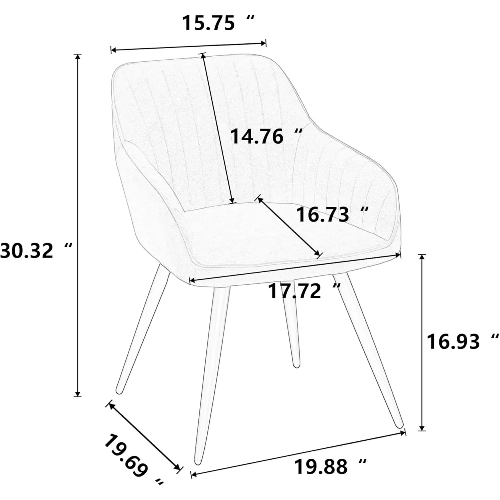 annjoe Faux Leather Accent Arm Chairs for Living Room Leisures/ Upholstered Chair with Metal Legs Set of 2 for Home Kitchen