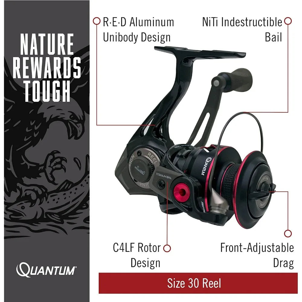 Fishing Reel, Changeable Right- or Left-Hand Retrieve, Continuous Anti-Reverse Clutch with NiTi Indestructible Bail, Black