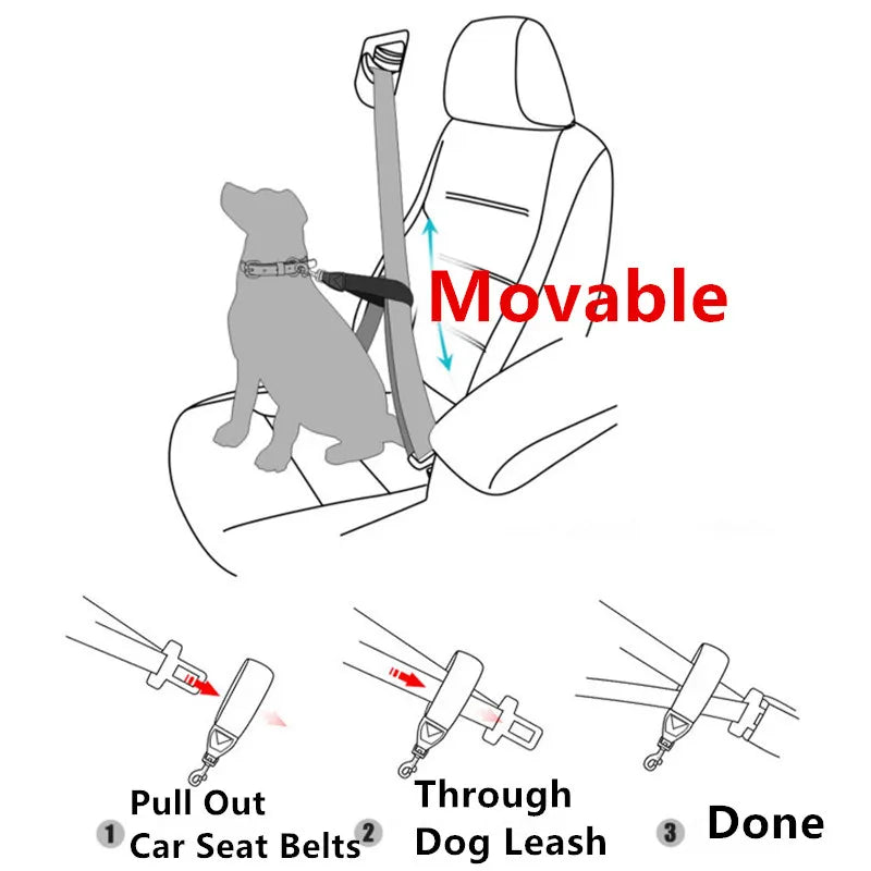 Dog Leash Short Dogs Leash Reflective Leashes for Large Dogs Walking Nylon Short Rope Car Seat Belts for Dog Traveling Pet Chain