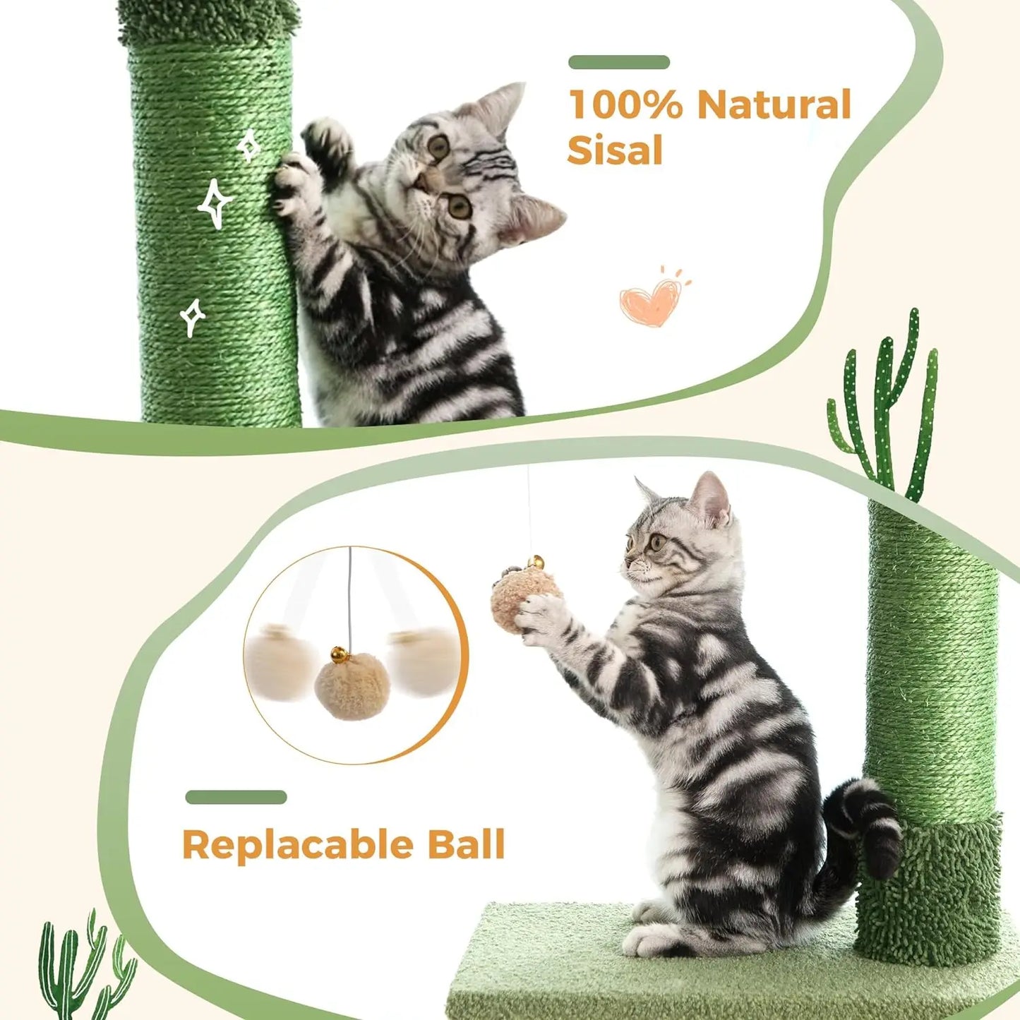 Cat Tree Ajustable Height [82-108 Inches=208-275cm] 6 Tiers Tower Fit for 7-9 Feet Ceiling