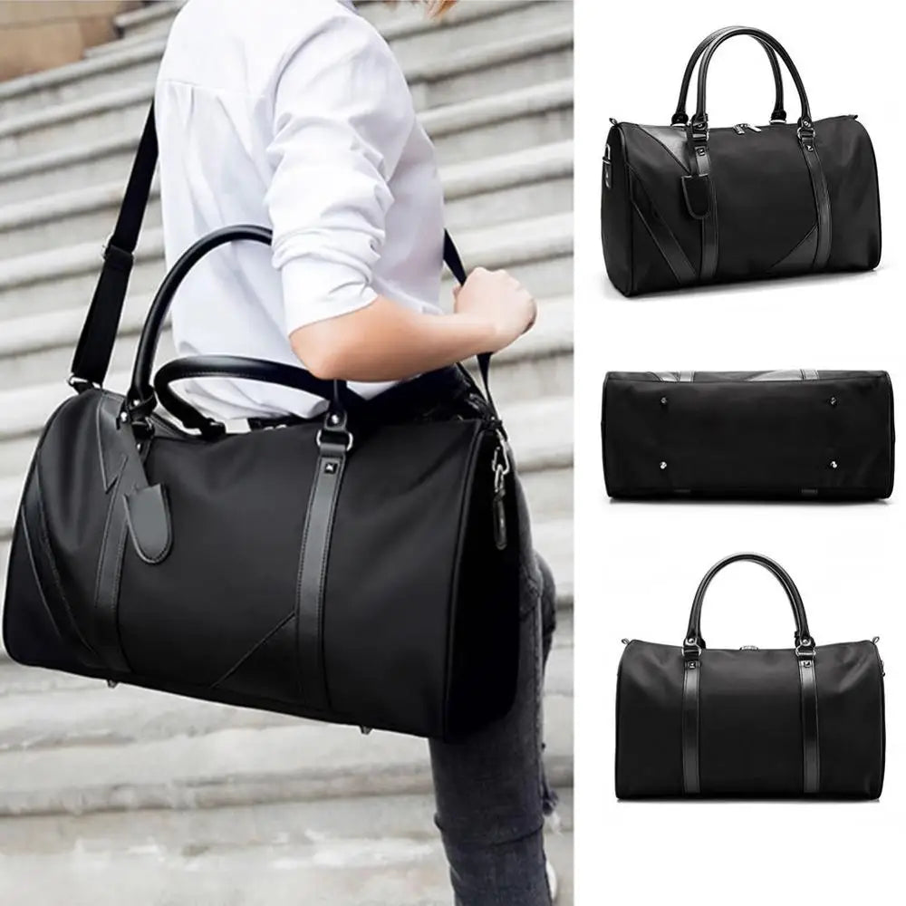 Women Storage Bag Solid Color Handbag Men Travel Fitness Luggage Duffle Pouch