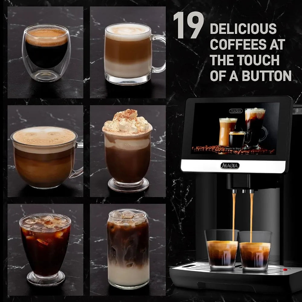 Zulay Magia Super Automatic Coffee Espresso Machine With Grinder - Coffee Maker With Easy To Use 7” Touch Screen