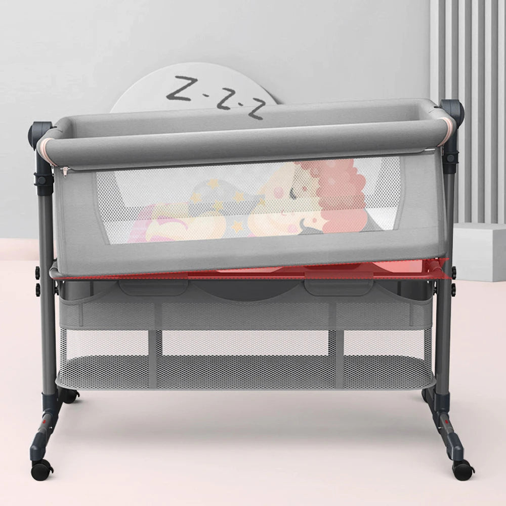 Baby Newborn Bassinet Bedside Crib Infant Sleeper Bed Cradle Gray Cradle Bed NEW Portable Crib Adjustable Bed Side