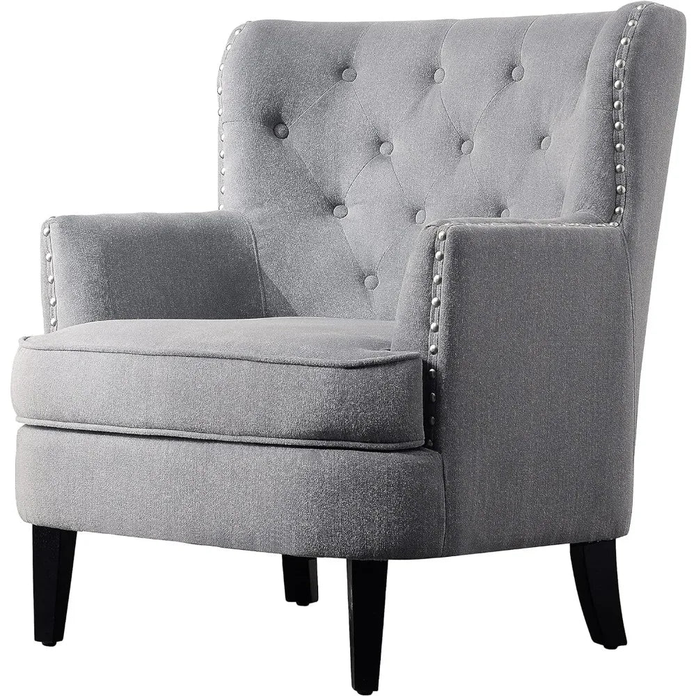 Living room chair furniture reading arm living room comfortable bedroom small accent chair, standard, velvet light grey