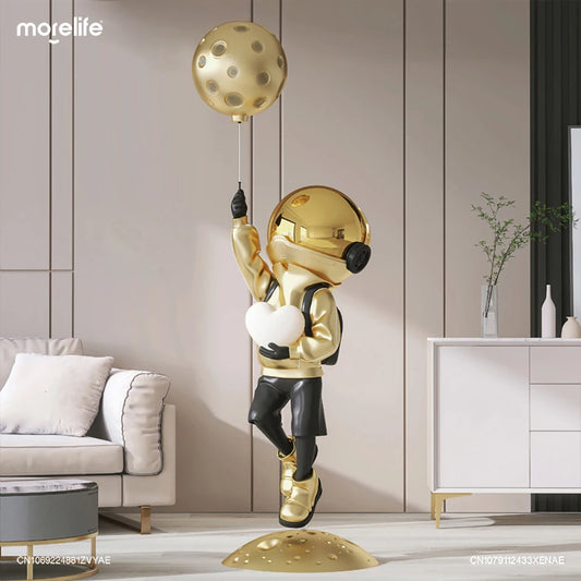 Creative Large Astronaut Sculpture Resin Floor Lamp Living Room Decoration Statue Figurines Light Aesthetic Ornaments Home Decor