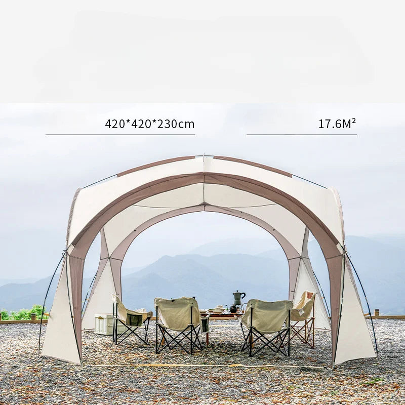 8-10 Person Outdoor Camping 420*420*230CM Waterproof Sunscreen Tents Light Luxury Round Big Canopy Large Awning Pergola Tent